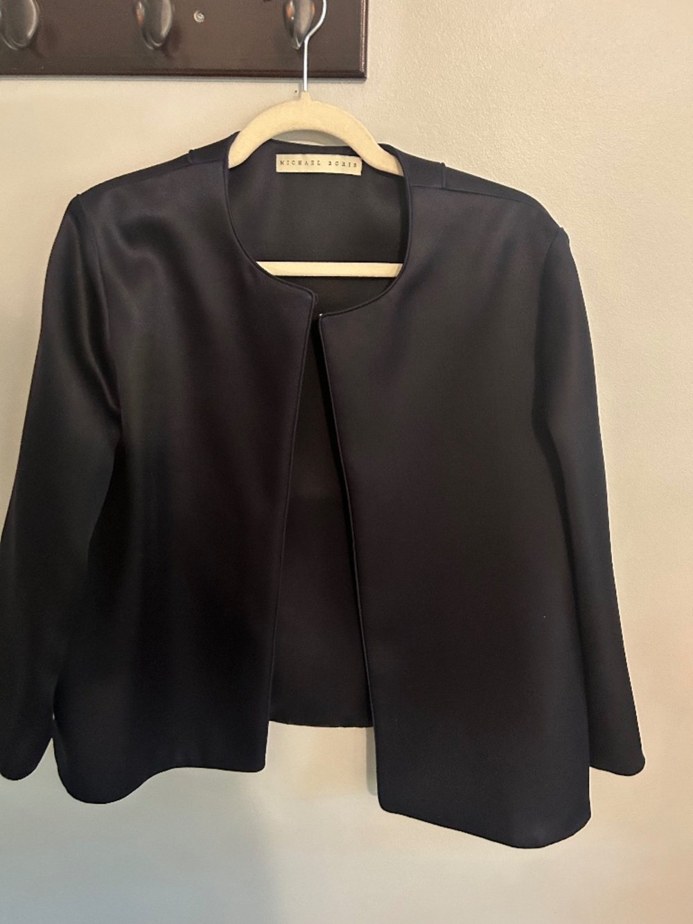 Michel Boris Black Designer Open Front Jacket